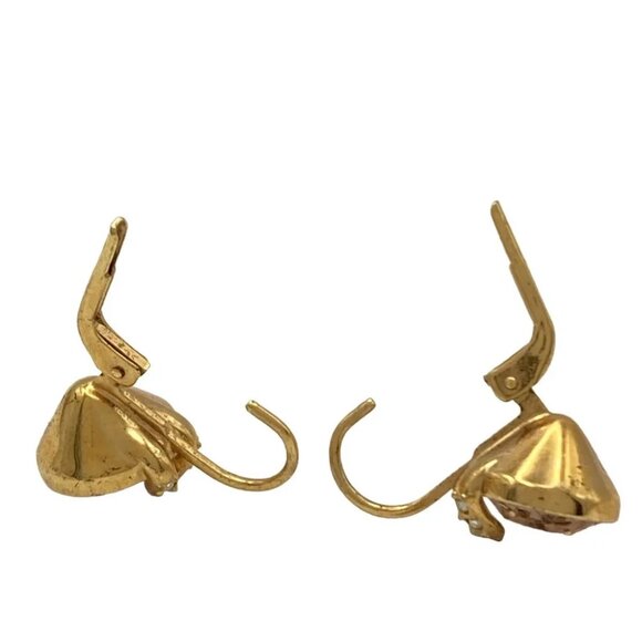 Auth SWAROVSKI - Gold Clear Hardware Swarovski Crystal Earrings - Picture 3 of 3
